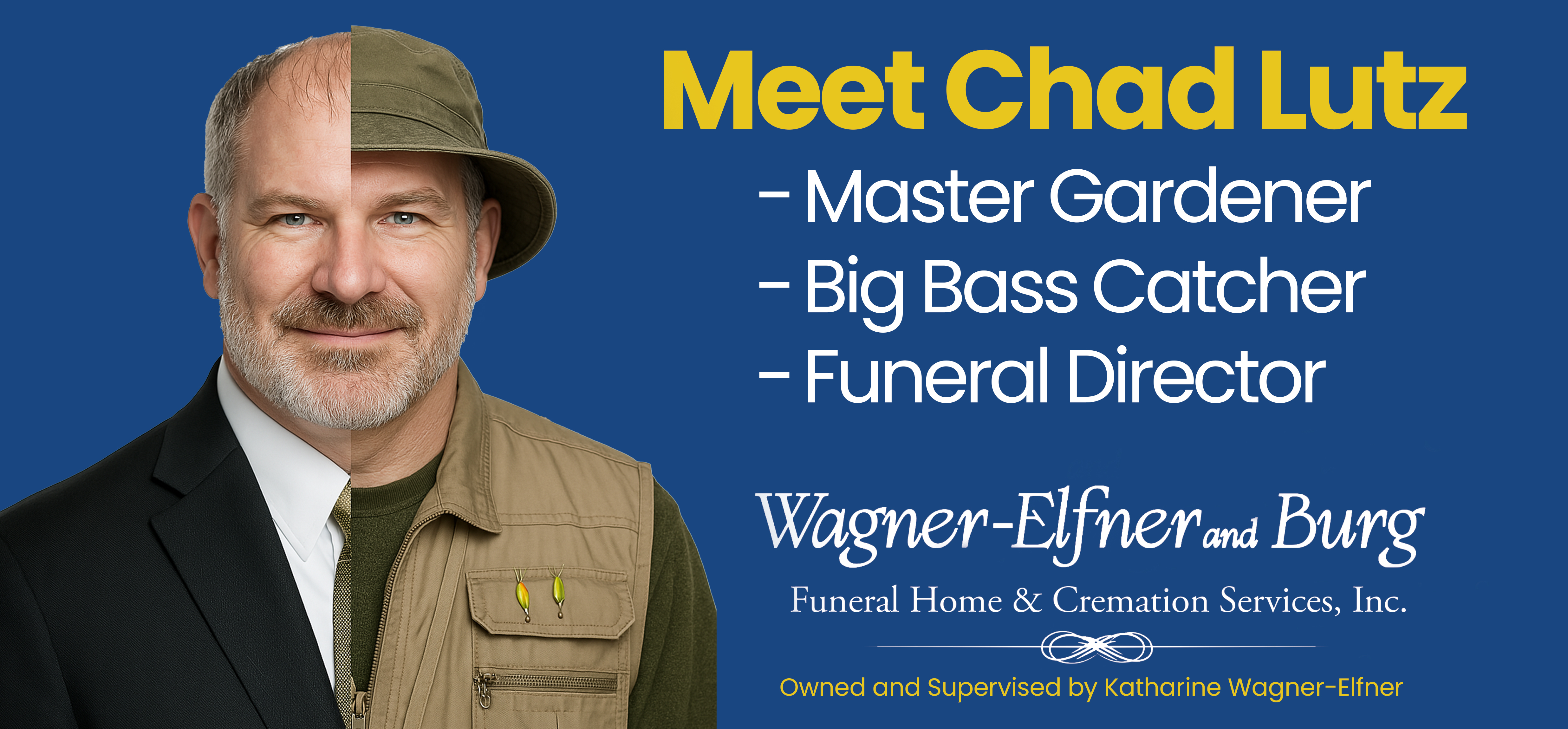 This campaign was designed to introduce new funeral director, Chad Lutz.